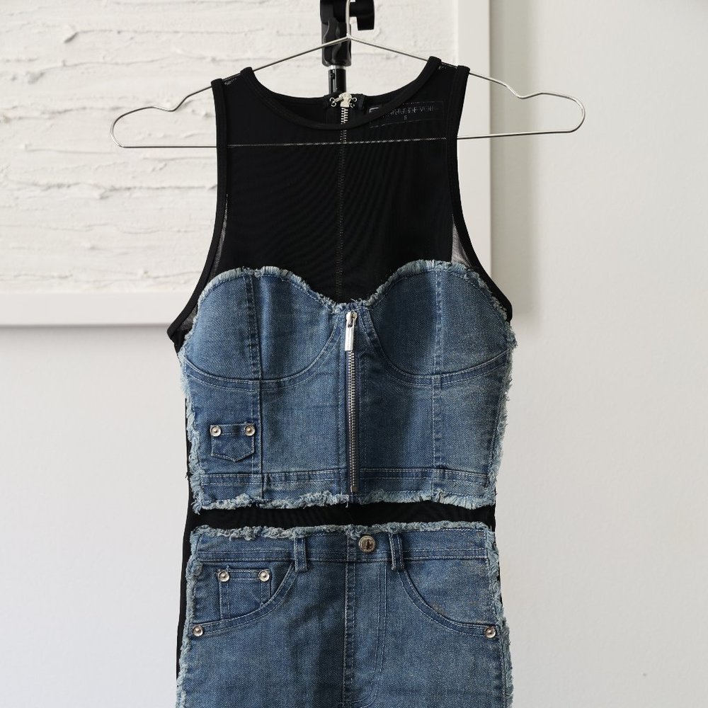 Maniere de Voir MDV Denim Corset Bodycon Dress - UK6/ US 2 - New with Tags